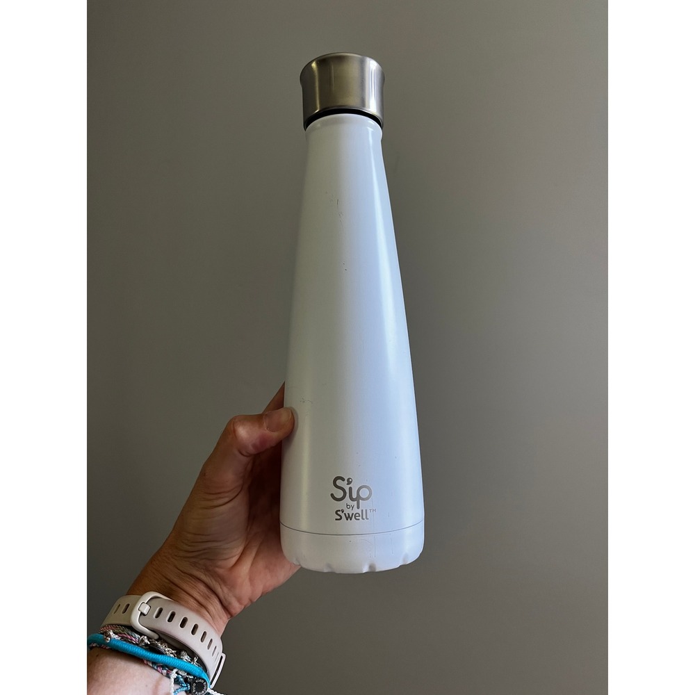 Sip by Swell White Stainless Steel Insulated Water Bottle 15oz Minimalist Travel